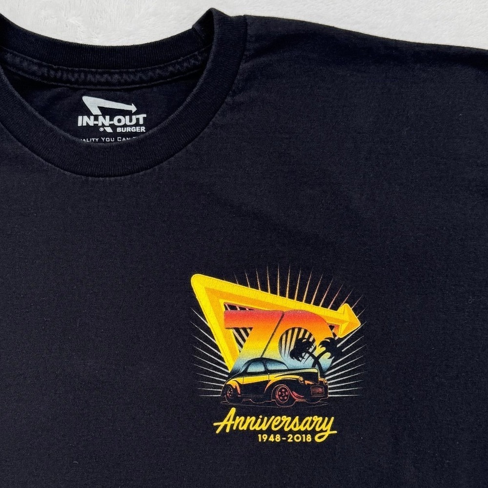 In-N-Out Burger T-Shirt Mens XL Black Good 70th Anniversary Vladimir Kush - Picture 3 of 9